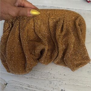 Gold Rhinestone Evening Clutch